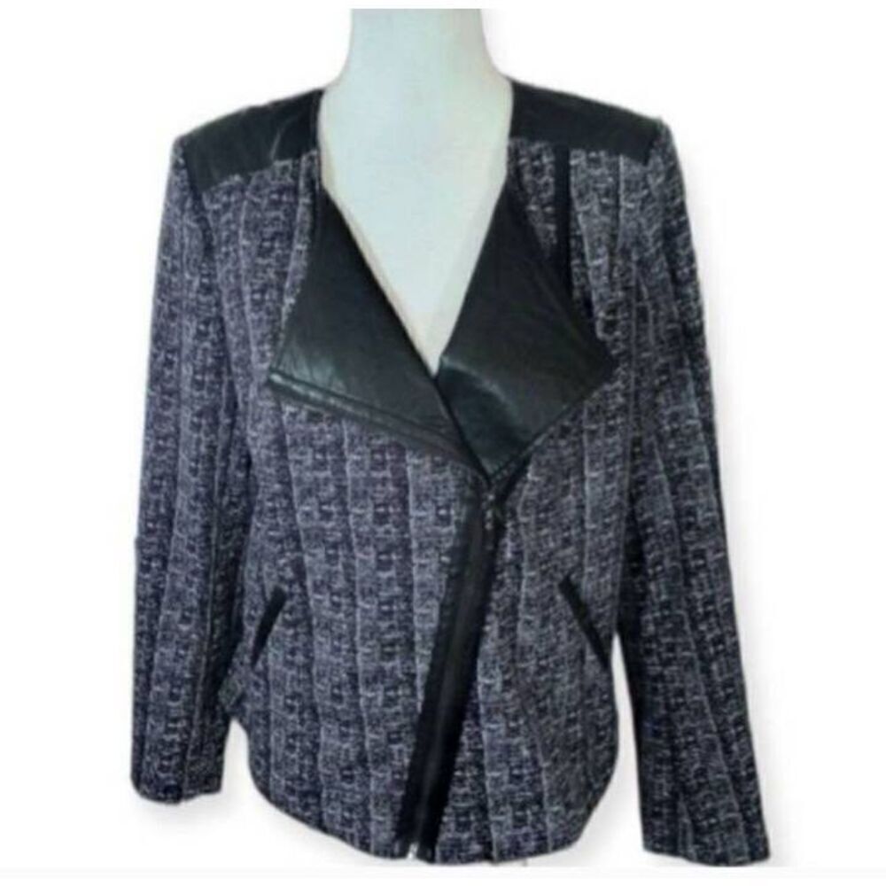 COVINGTON BLACK & GRAY MOTO JACKET SZ. M EUC.